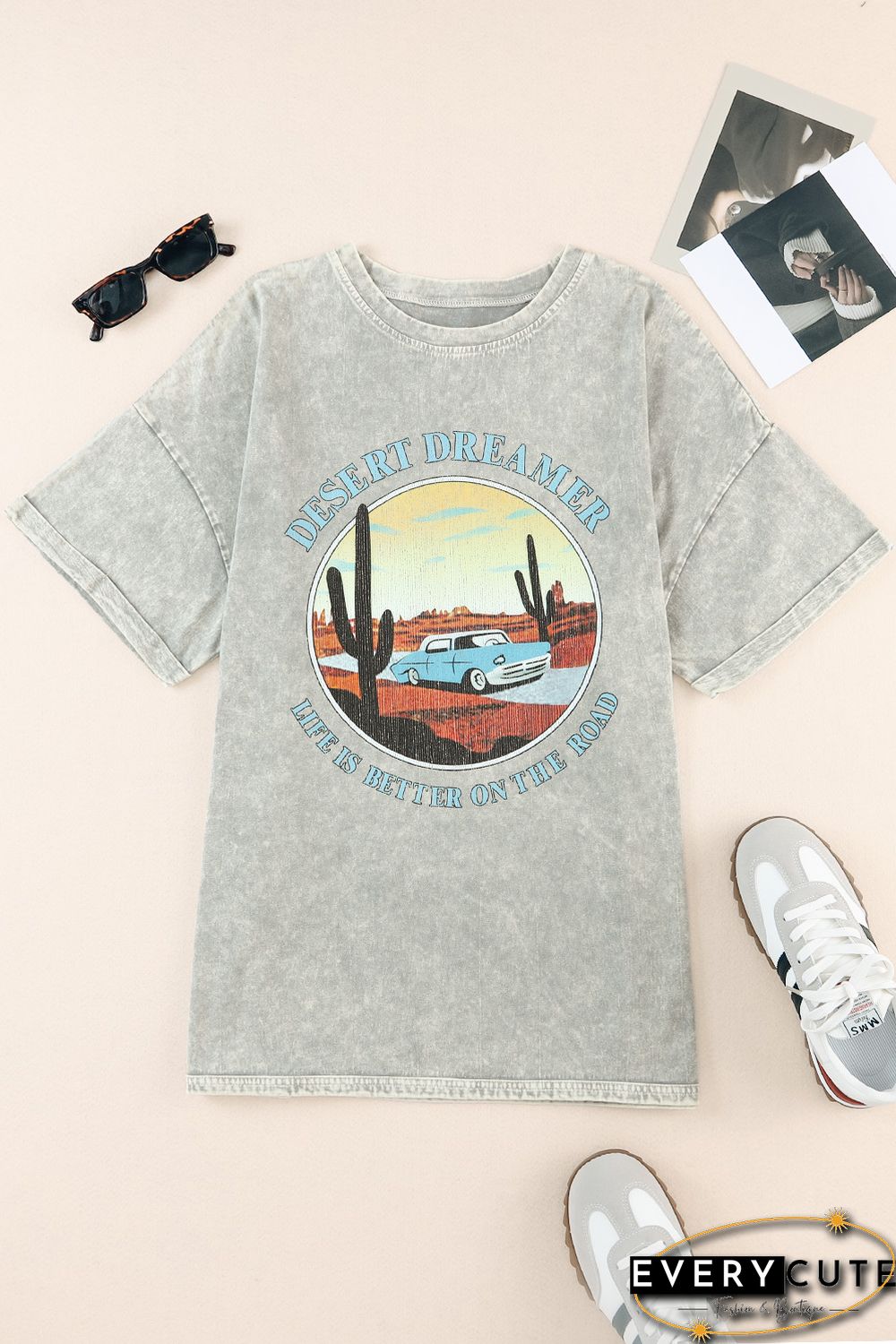 Gray Desert Dreamer Mineral Wash Graphic Tee