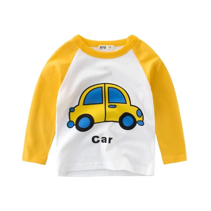 Kids Clothes Boys Solid Cotton T-shirts Children Autumn Winter Sweatshirts Cartoon Girls Long Sleeve Tops Baby Boy T Shirts