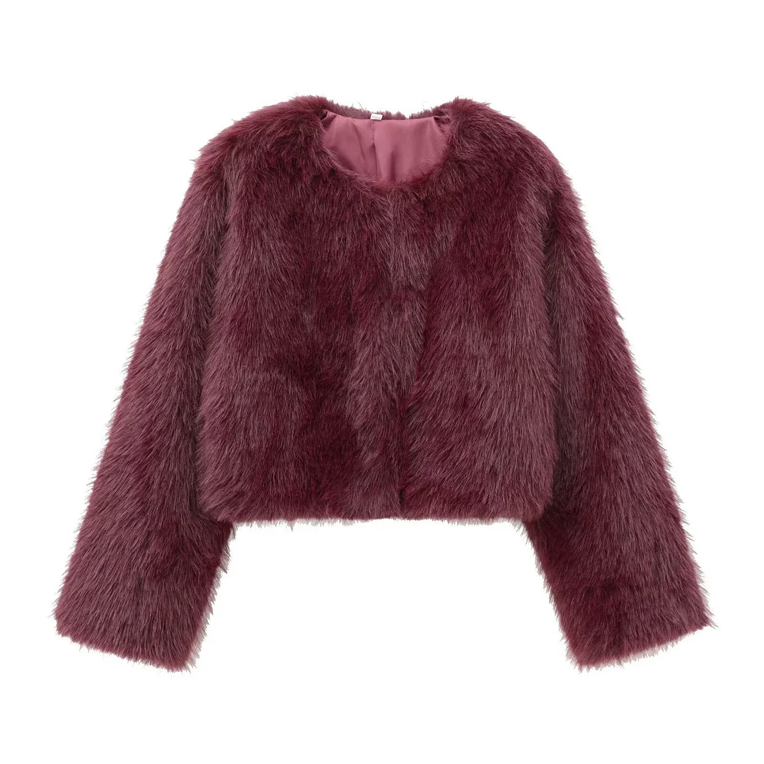 Nigikala Nigikala Women's Clothing 2025 Autumn And Winter Multi-Colored Artificial Fur Short Jacket Jacket Women E48063