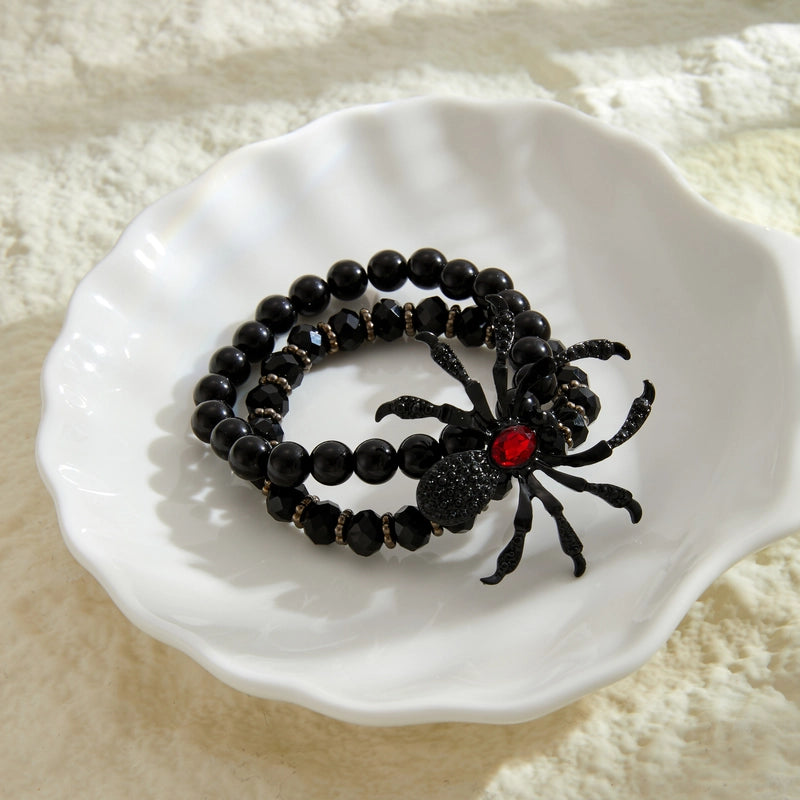 Cute Hip-Hop Exaggerated Spider Arylic Zinc Alloy Halloween Men’s Bracelets