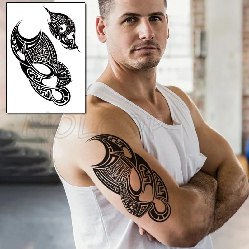 Waterproof Temporary Tattoo Sticker Pirate Ship Skull Flag Tatoo Water Transfer Fake Tatoo Flash Tatto Woman Man Kid 14.8*21 Cm