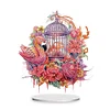  5D DIY Special Shape Diamond Painting Desk Ornament Flower Cage Birds Decor Kit