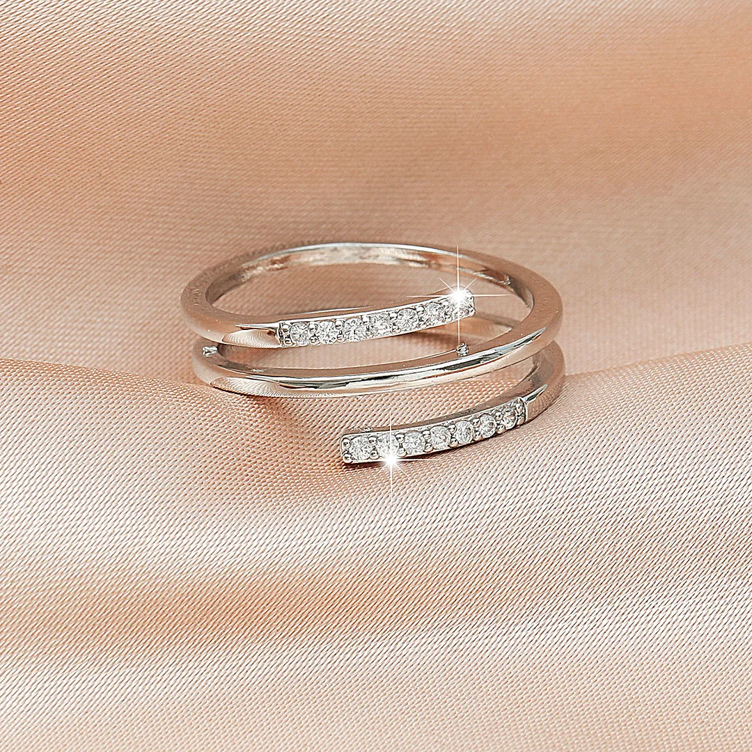 Snake Multi-Layered Ring Gold-Plated Zirconia