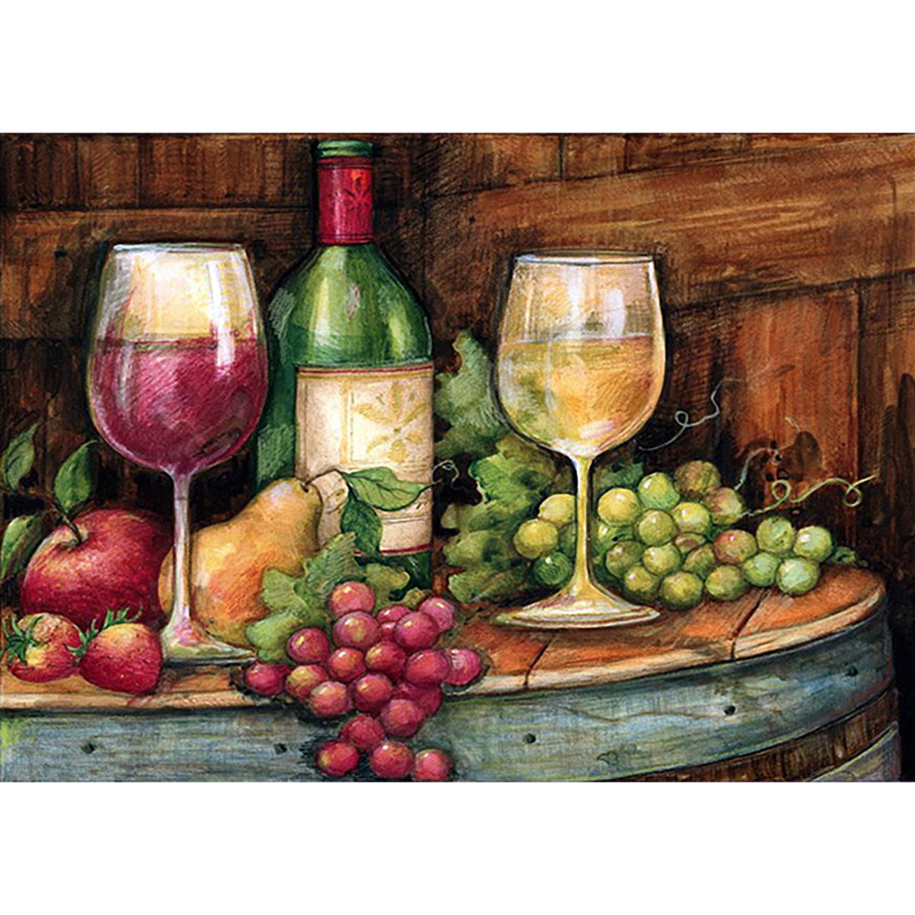 

40*30CM - Round Drill Diamond Painting - Wine Glass, 501 Original