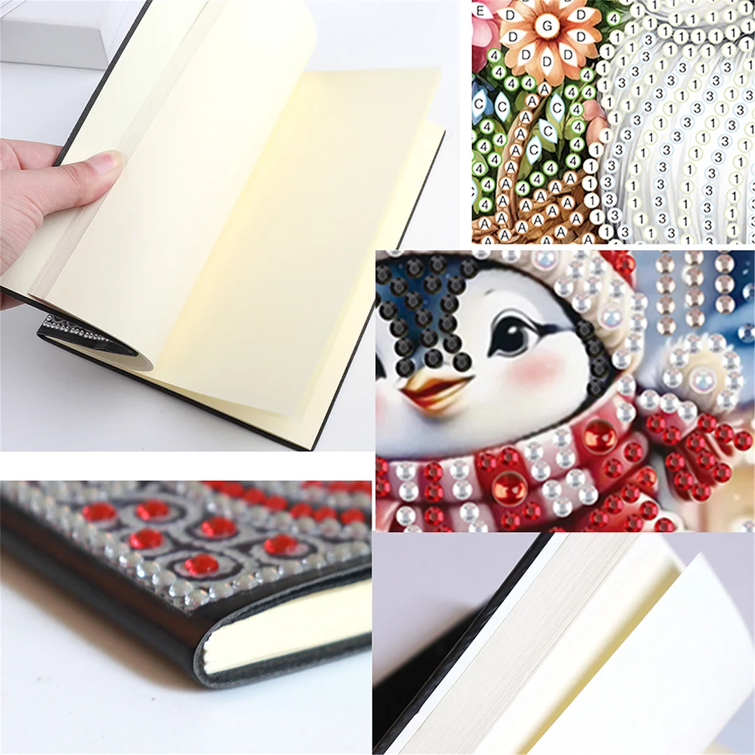 2pcs Animals Partial DIY 50 Pages A5 Diamond Painting Notebook for Study Home