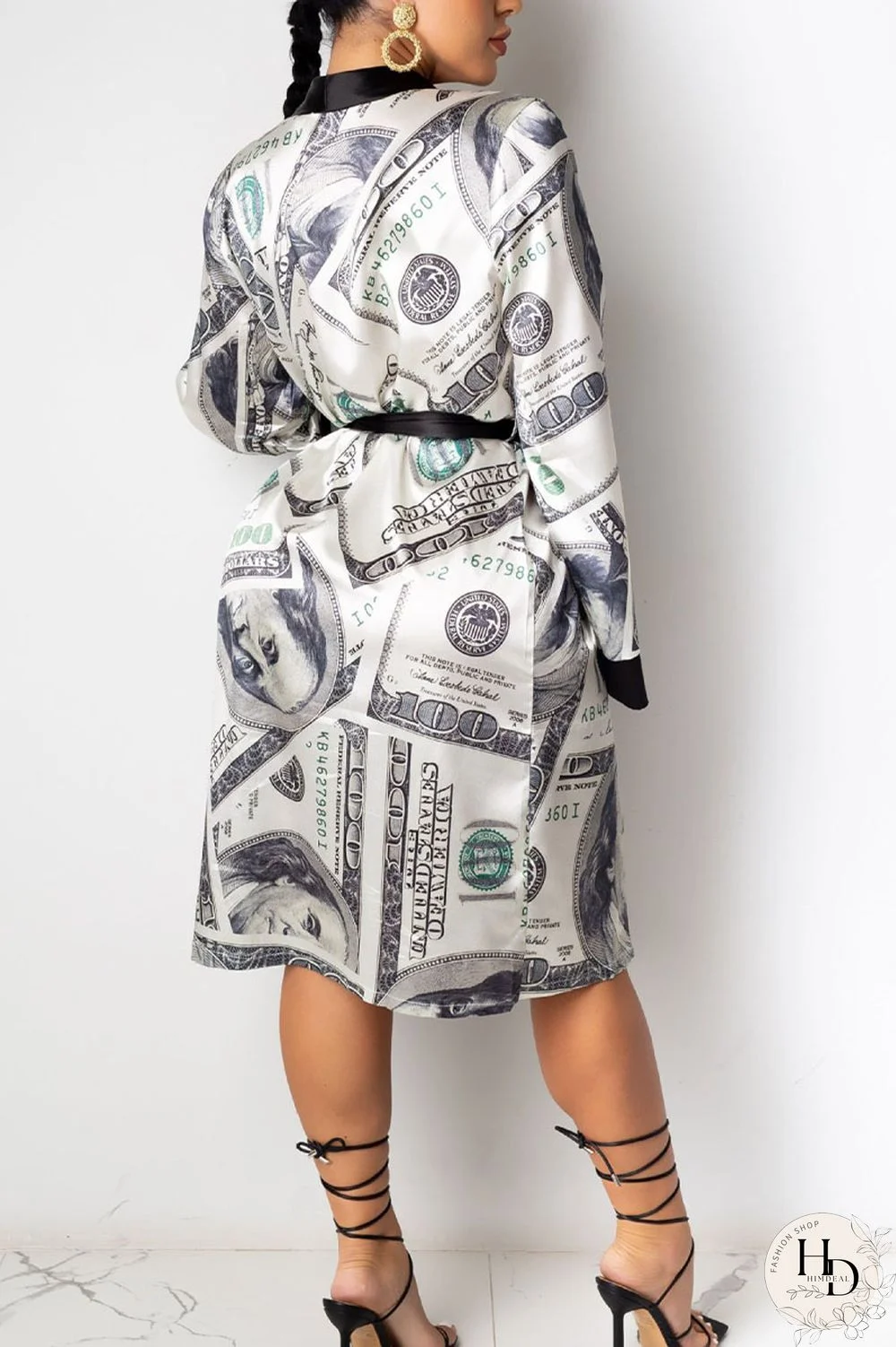 Red Sexy Print Frenulum Outerwear