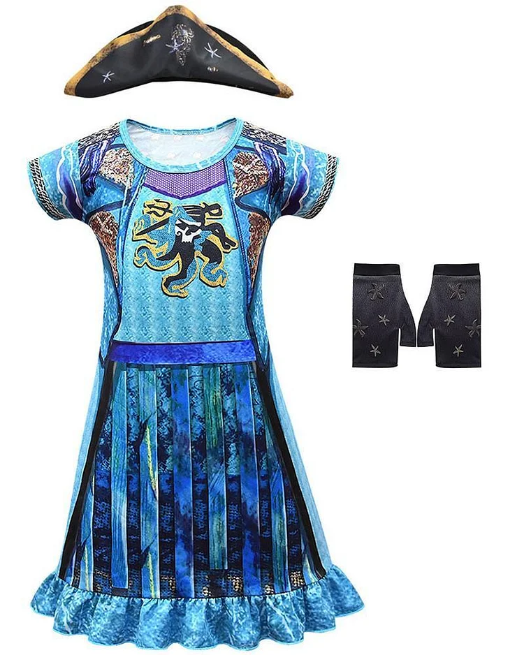 Mayoulove Descendants 3 Uma Dress Cosplay Halloween Costume 3 Sets-Mayoulove