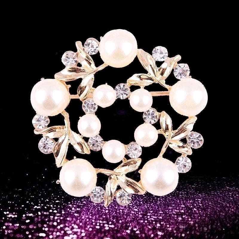 Elegant Pin Star Flower Snowflake Imitation Pearl Alloy Rhinestone Women’S Brooches