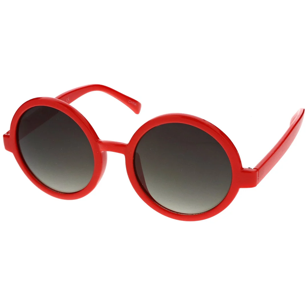 Classic Retro Horn Rimmed Neutral-Colored Lens Round glasses 52mm