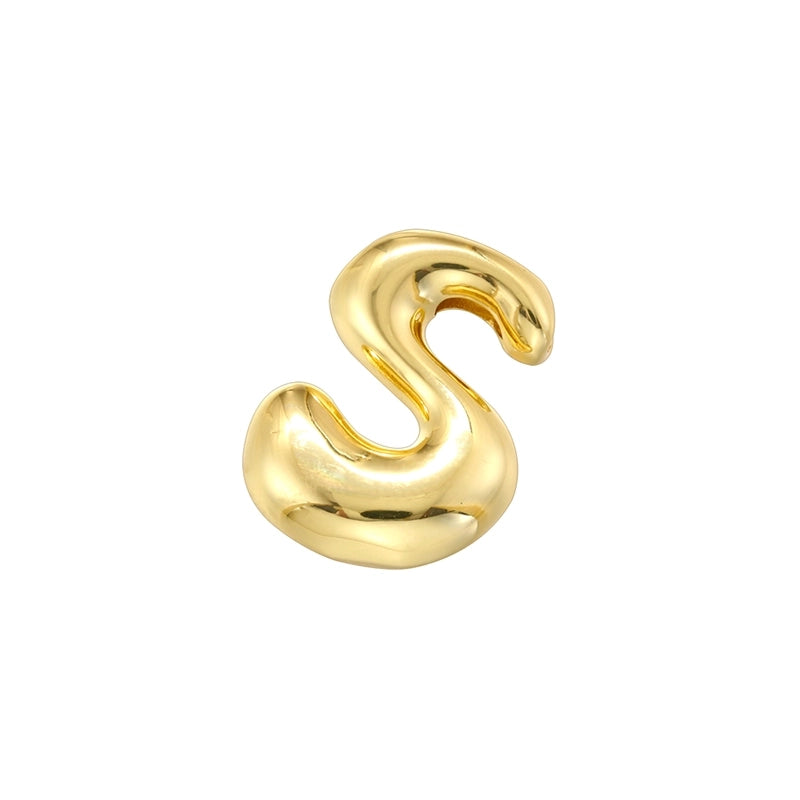 1 Piece 21mm Copper 18K Gold Plated Letter Beads