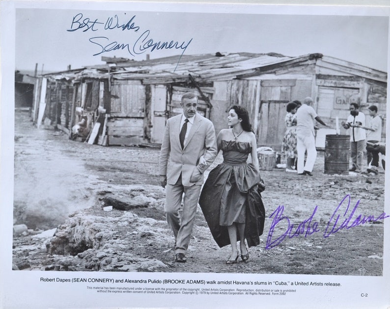 SEAN CONNERY & BROOKE Adams Signed Photo Poster painting x2 Cuba wcoa