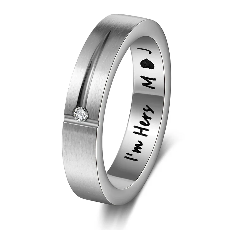Personalisierter Text Feine Partnerring Ring für Paare