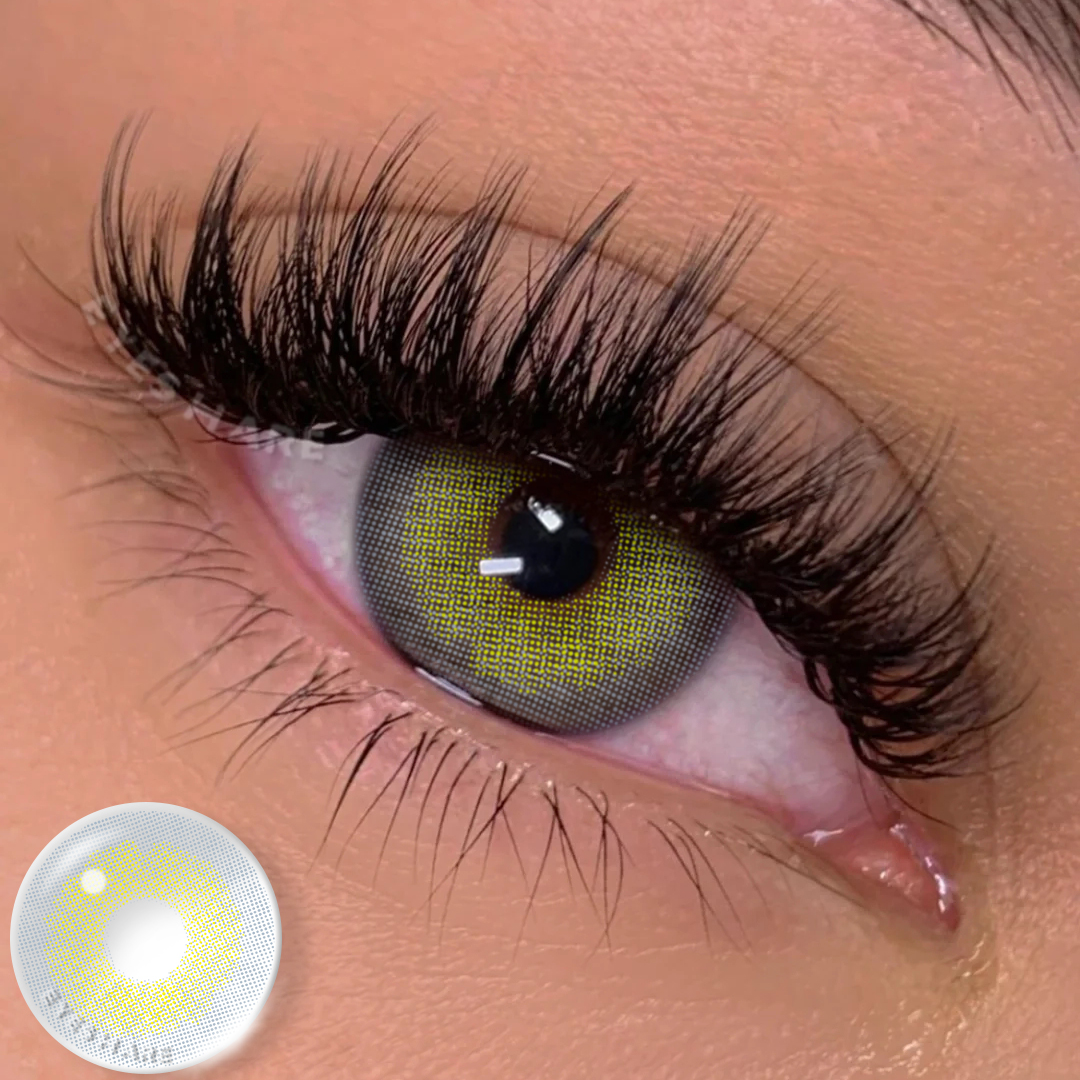 Colored Contact Lenses EYESHARE AURORA YELLOW GRAY 14.2MM 1 Pair | 1 Year