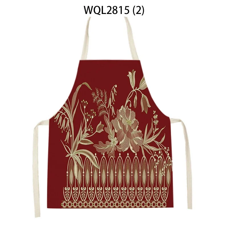 Linen Kitchen Apron - Simple Flowers letclo 