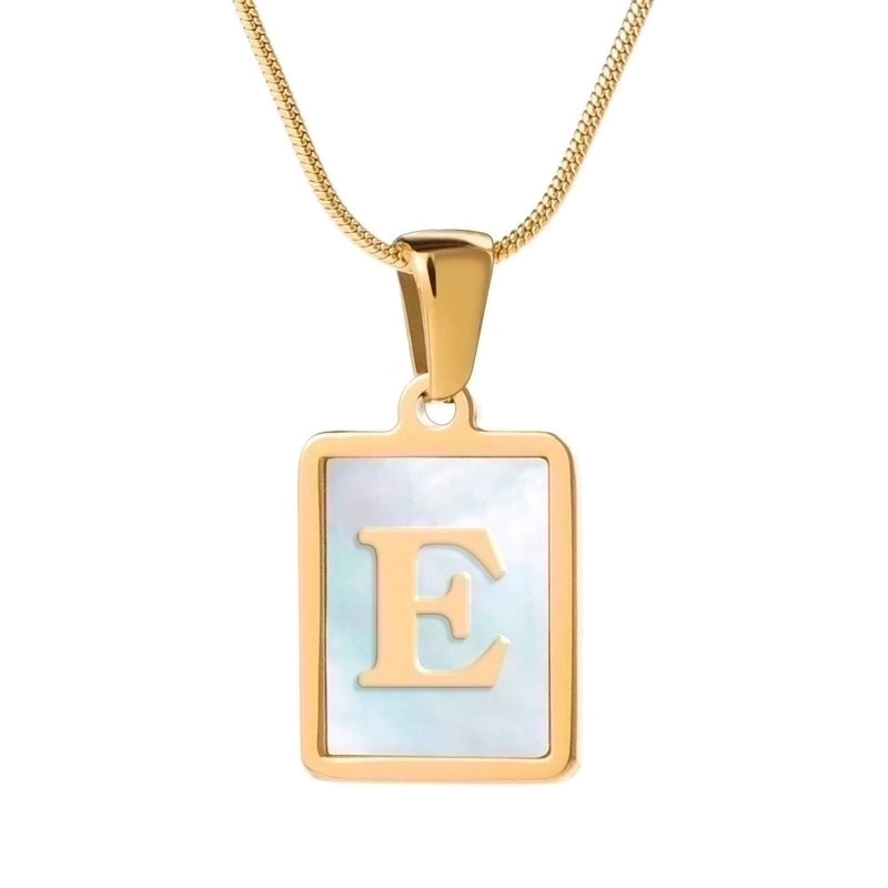 Stainless Steel 18K Gold Plated Casual Commute Plating Inlay Letter Shell Pendant Necklace