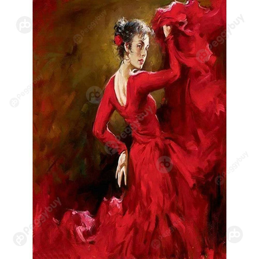 

40*50CM Paint By Numbers-Red Dress Women, 501 Original