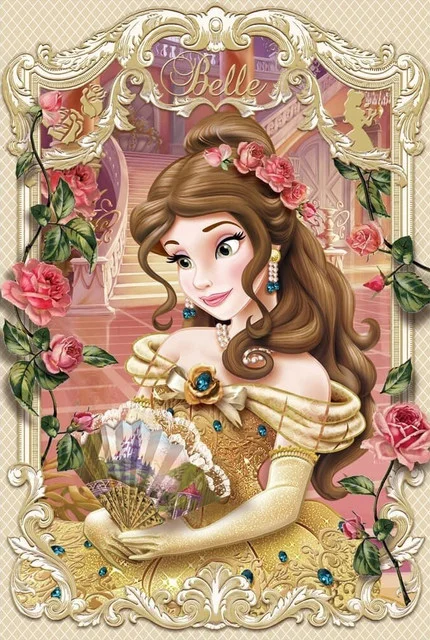 Disney Cartoon Princess Bell Tinker Bell Beauty And The Beast 40*50CM(Canvas) Full Round Drill Diamond Painting gbfke