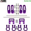 AMK Adjustable 1/10 Scale Bumper Mount Front Rear, Metal Bumper Kit with Modular Fairlead D-ring Tow Strap for RC Crawler Axial SCX10 Element Enduro Gen7 Gen8 TRX6 TRX4 Upgrades (Purple)