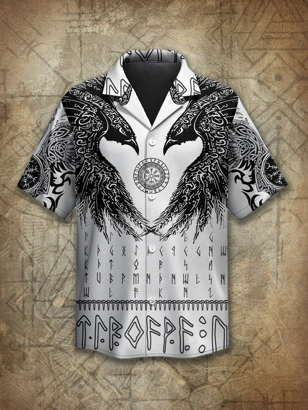 Viking Raven Rune Totem Spirit Power Heritage Hawaiian Shirt / Rvogue / Rvogue