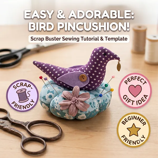 DIY Bird Pincushion Sewing Template &ndash; With Instructions
