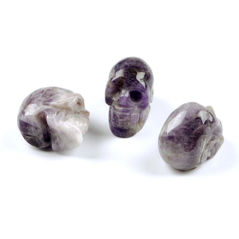 Halloween Vintage Style Funny Skull Natural Stone Ornaments Artificial Decorations3