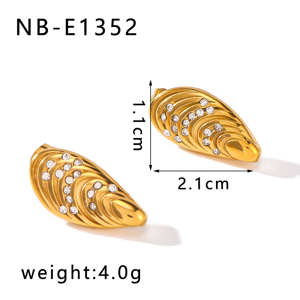 IG Style Petal Geometric Stainless Steel Electroplating Earrings