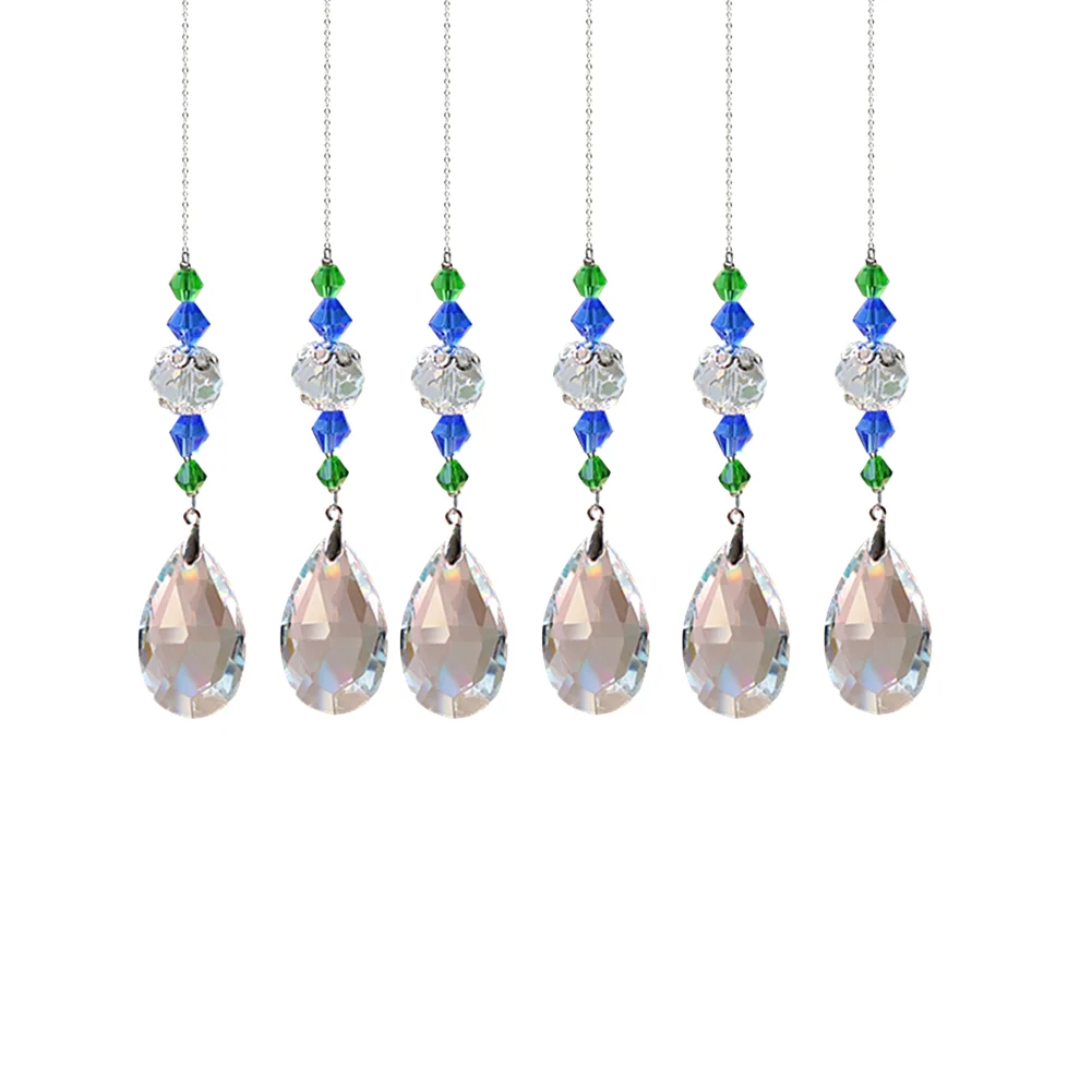 Crystal Glass Clear Chandelier Pendant Faceted Prism Part Hanging Decor G)
