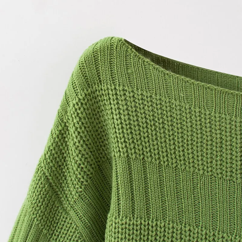 Spring and autumn women's sweater casual solid color short sweater