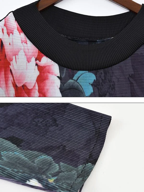 Fashion and Elegant Nine-Sleeve Mid-length Loose Dress