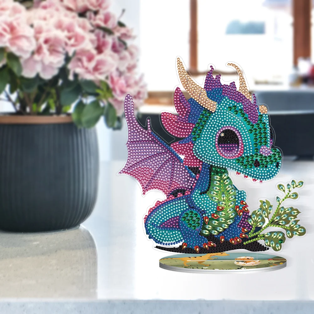 DIY Crystal Diamond Ornament Handmade Dragon Art Craft Acrylic Kids Gift (#5)