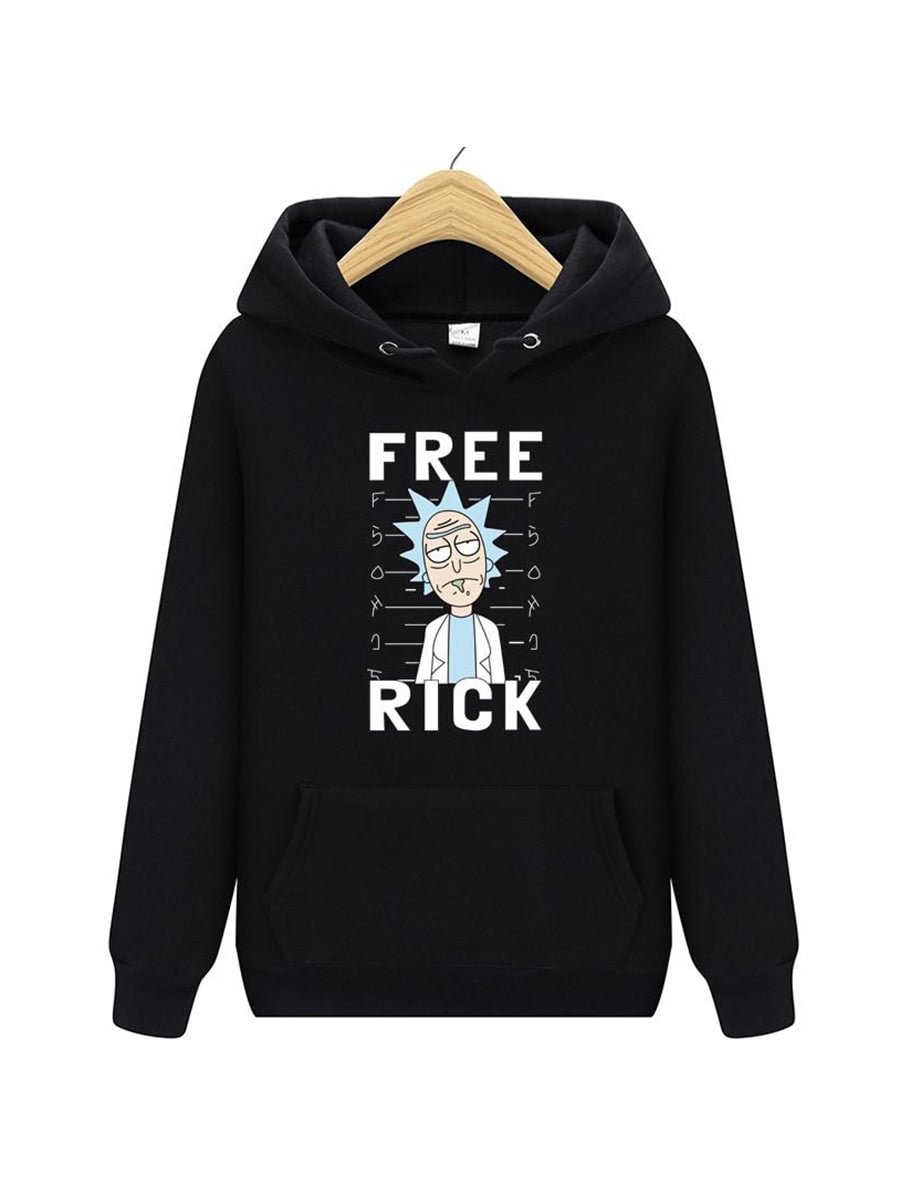 Men Hoodies Hip Hop Fashion Rick Morty Printing Cotton High Quality Casual Sweatshirts