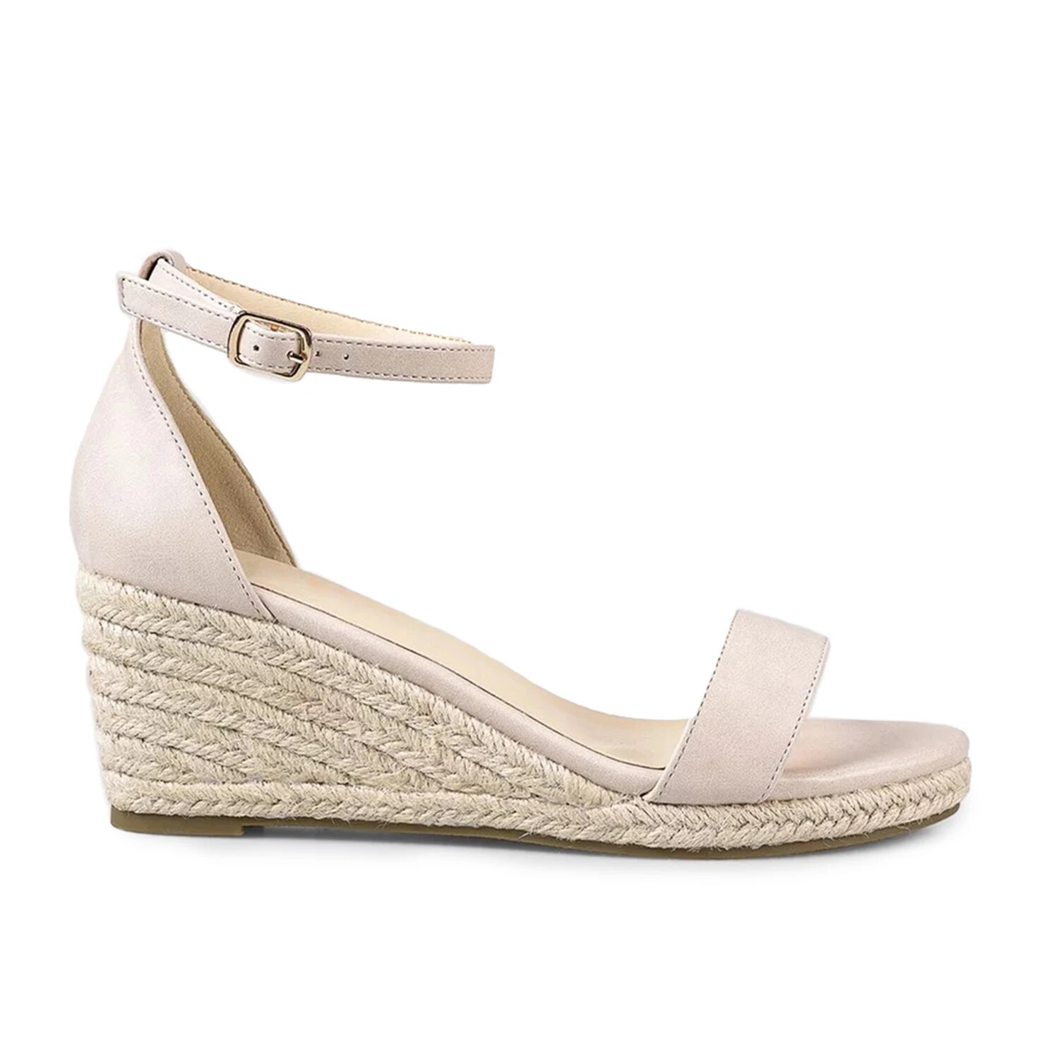 TAAFO Espadrille Ankle Straps Buckle Wedge Sandals For Women Open Toe Platform High Wedges Heels Leather Casual Shoes 9 10