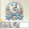 Easter Bunny DIY 2D Flat Acrylic Double Sided Diamond Painting Hanging Pendant