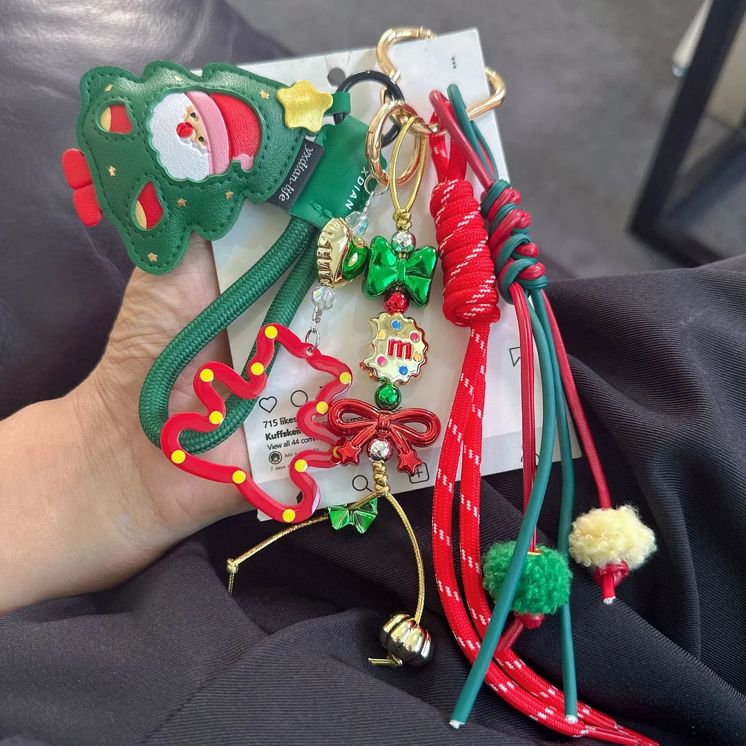 New Christmas style bag charms, phone chains, accessories, keychains-MERUMOTE