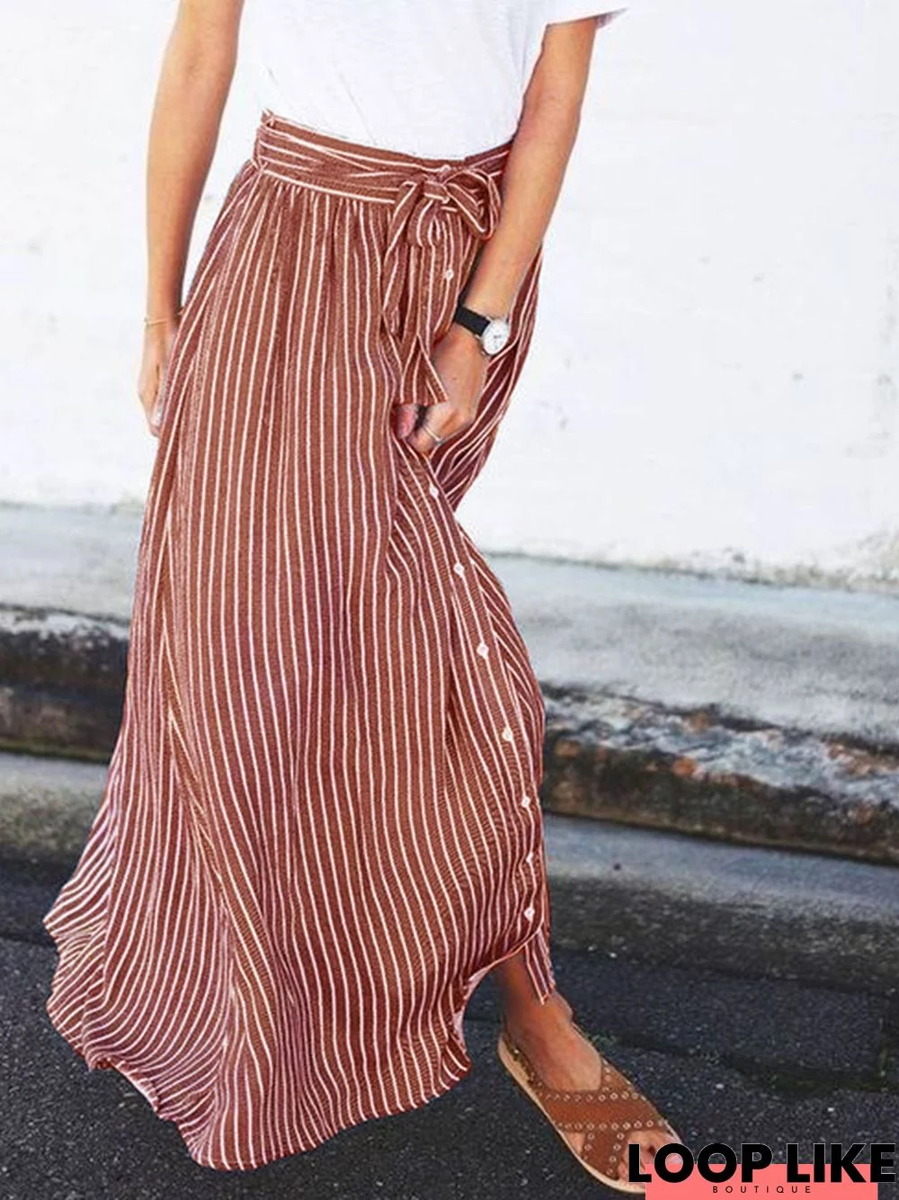 Casual Striped Skirt