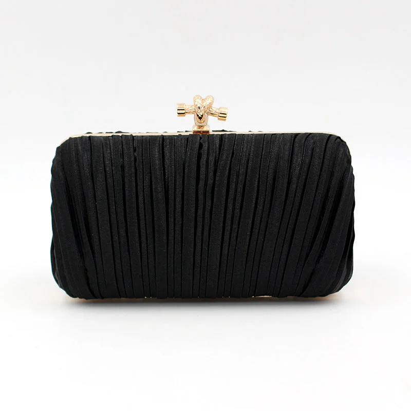 Women Evening Bag Pleated Square Clutch Bag