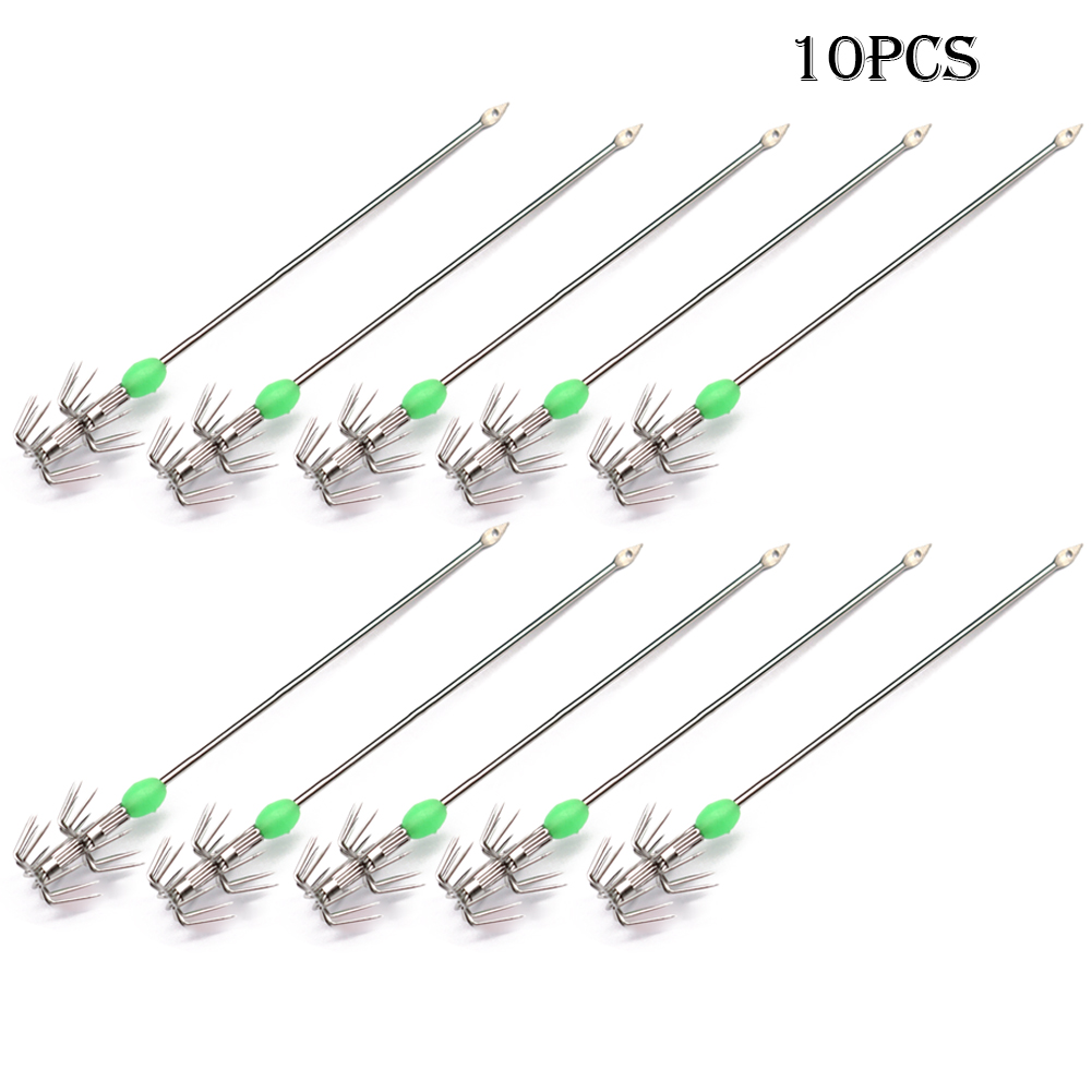 

10pcs Double-Layer Umbrella Squid Hooks Glow in Dark Octopus Fishing Hook, 3#10pcs, 501 Original