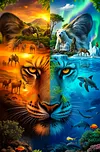 Luxury AB Velvet Diamond Painting Kit - Tiger