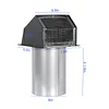 6/8 Inch Steel Hooded Wall Vent with Screen and Damper Wall Vent Cover Cap Exterior Air Exhaust for Kitchen HVAC Duct Dryer Vent