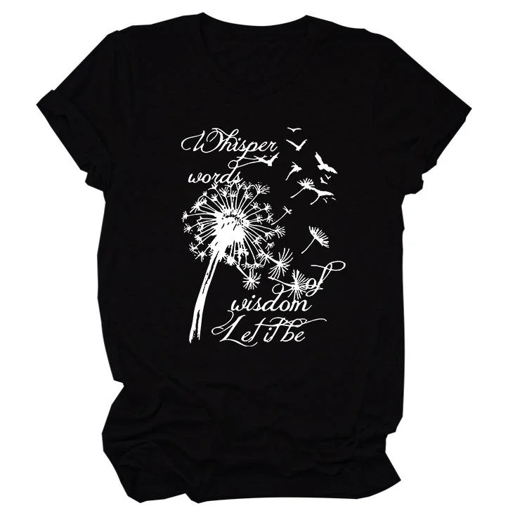 Dandelion print T-Shirt Tee-YF00343-Annaletters