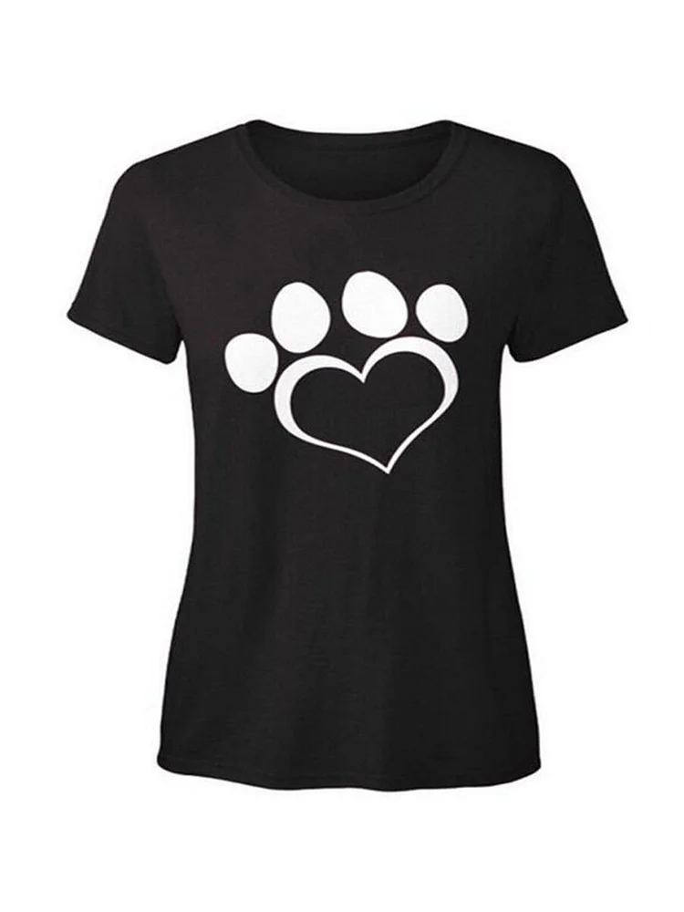 Bestdealfriday Heart Print Womens T-Shirt 9365321