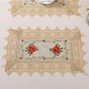 Country Style Flower-Cross Stitch Table Cover 30*45cm (Beige)