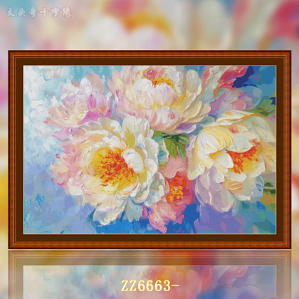 ZZ6663- Gilded Peony】_ 81.36_ Painting Fairy Cross Stitch_printed