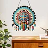 (US Only)Acrylic 2D Flat Indian Shield DIY Hanging Diamond Art Kits Wall Door Decoration