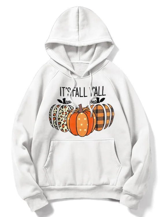 Men's Halloween Pumpkin IT'S FALL Y'ALL Print Hoodie