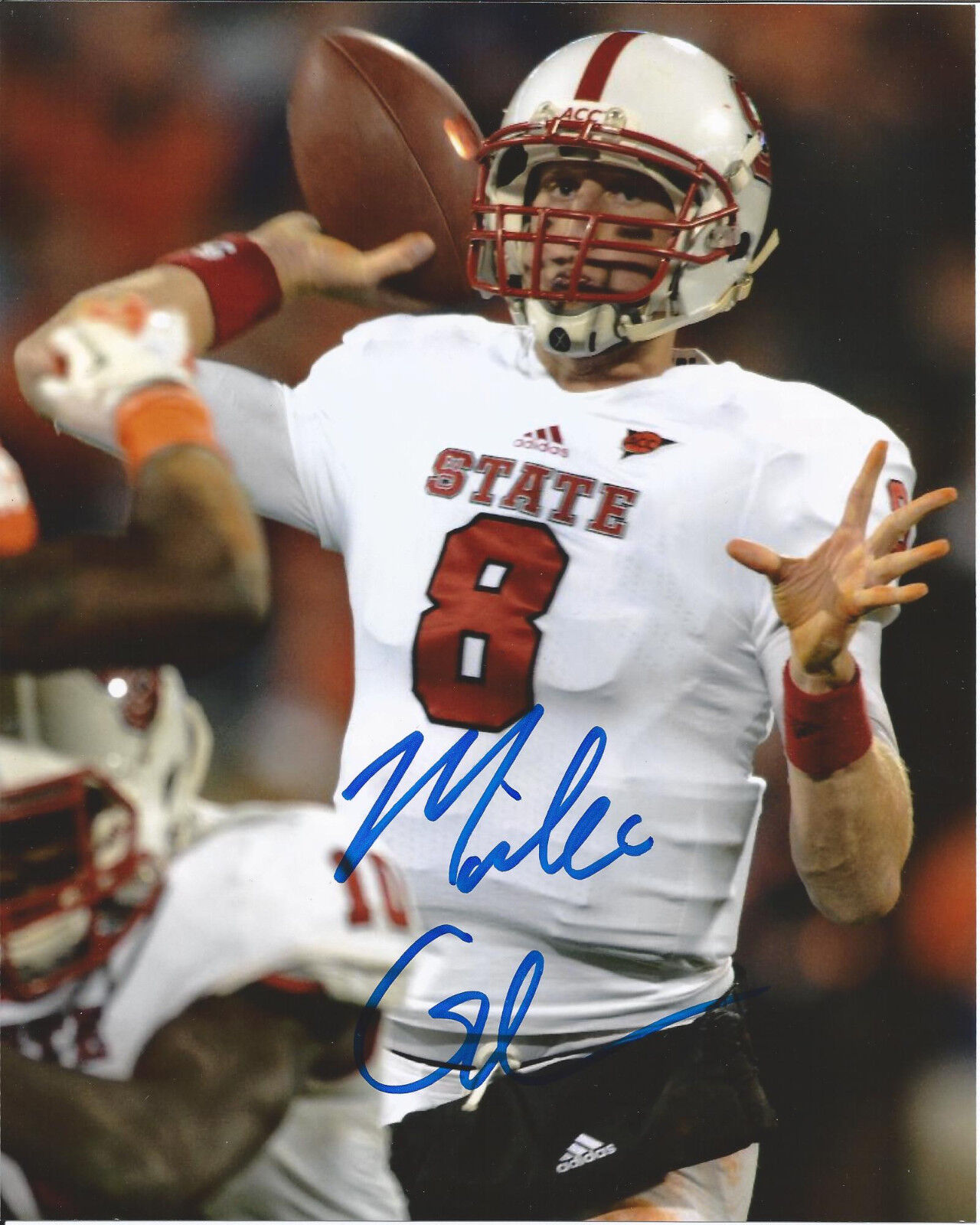 NORTH CAROLINA STATE MIKE GLENNON SIGNED 8X10 Photo Poster painting W/COA QUARTERBACK NFL A