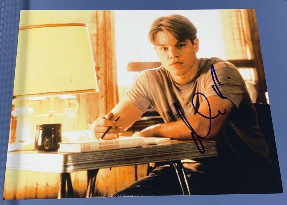 MATT DAMON SIGNED AUTOGRAPH CLASSIC IMAGE INTENSE ACTION STUD 11X14 Photo Poster painting COA C