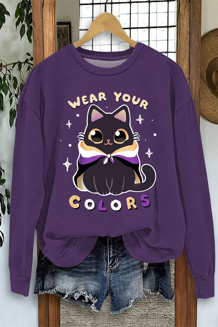 Pride Flags Cat Sweatshirt