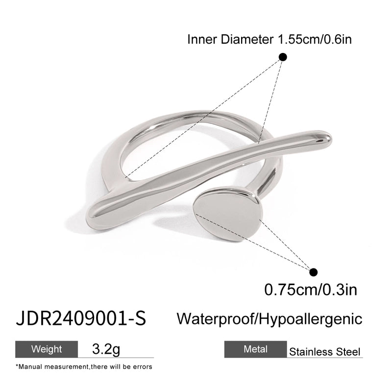 Minimalist Classic Style Geometric 304 Stainless Steel Open Rings