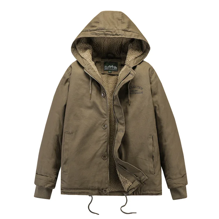 Men's Hooded Fleece Casual Winter Jacket